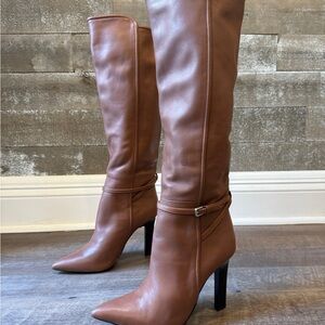 Reiss Tall brown leather boots size 38